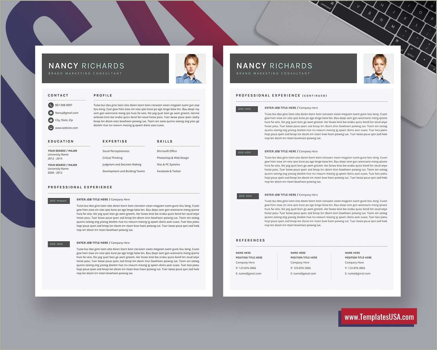 free modern resume templates for word 2019