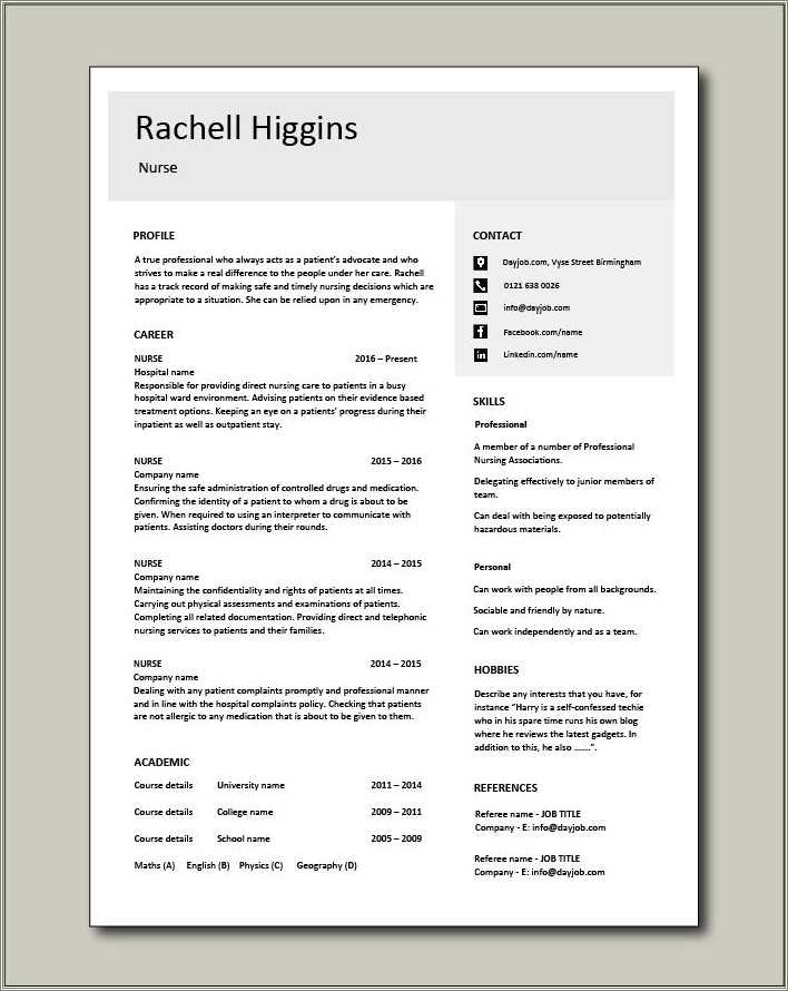 free modern resume template australia