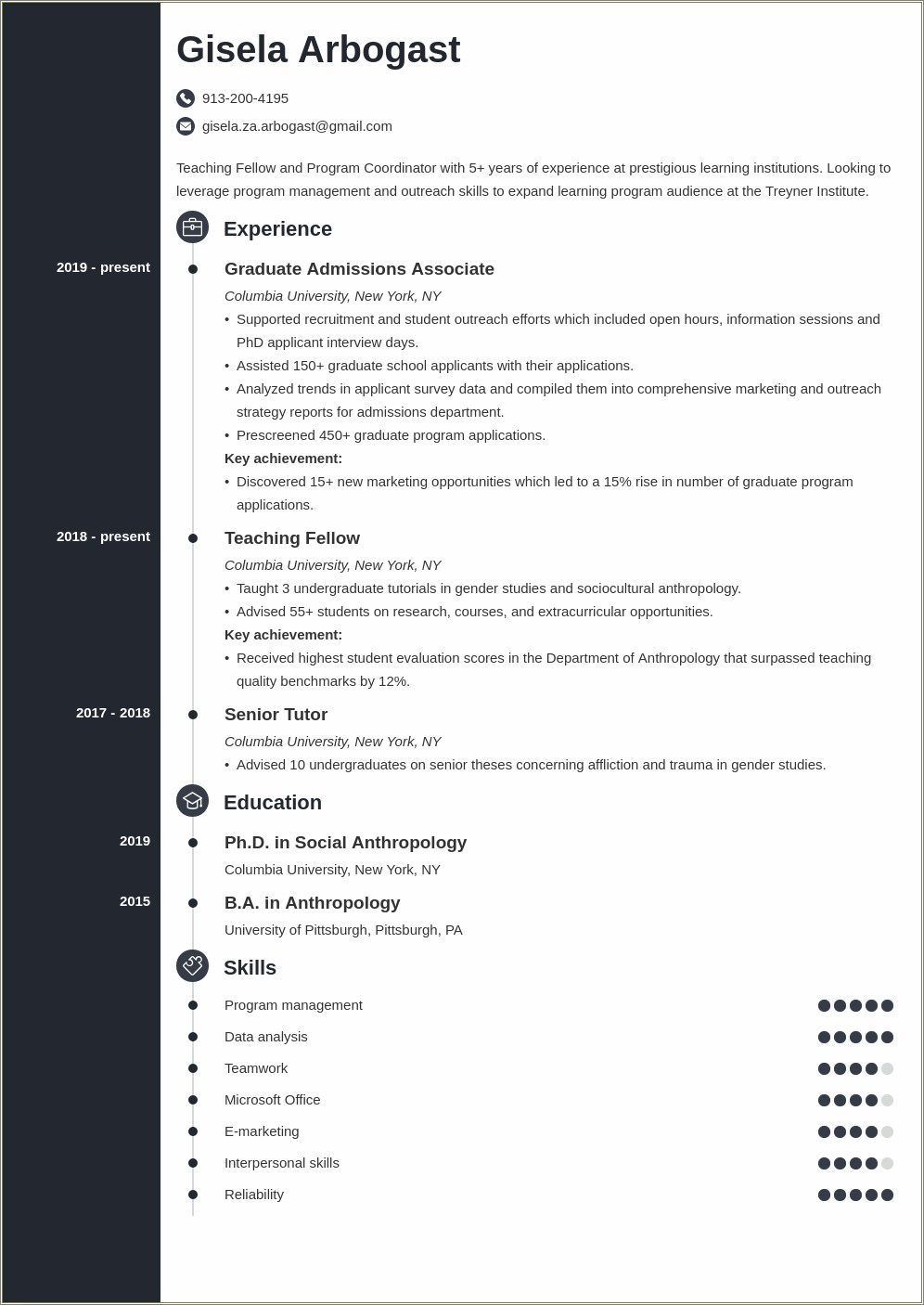 Free Phd Student Resume Template - Resume Example Gallery