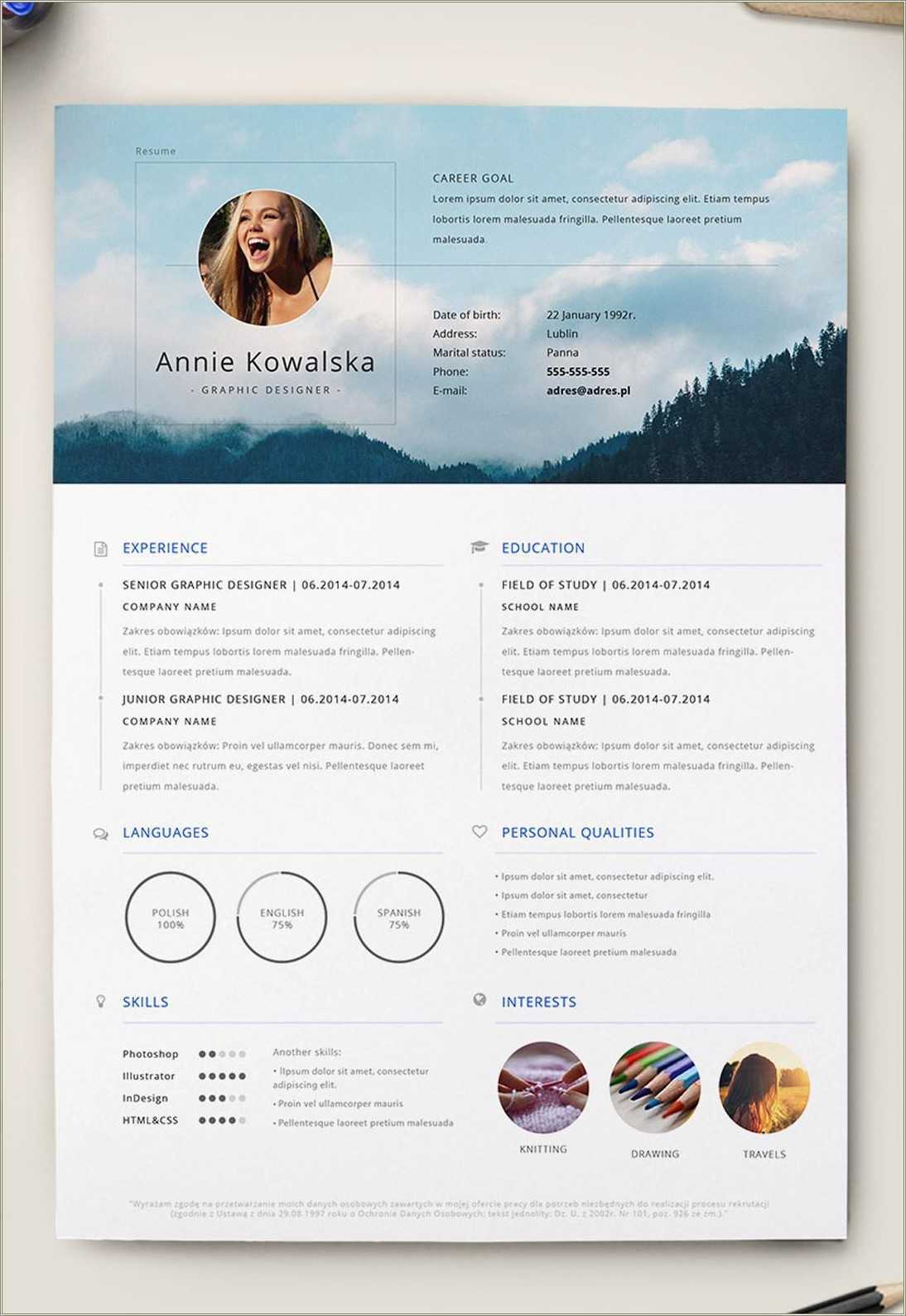 minimalist portfolio & resume after effects template free download