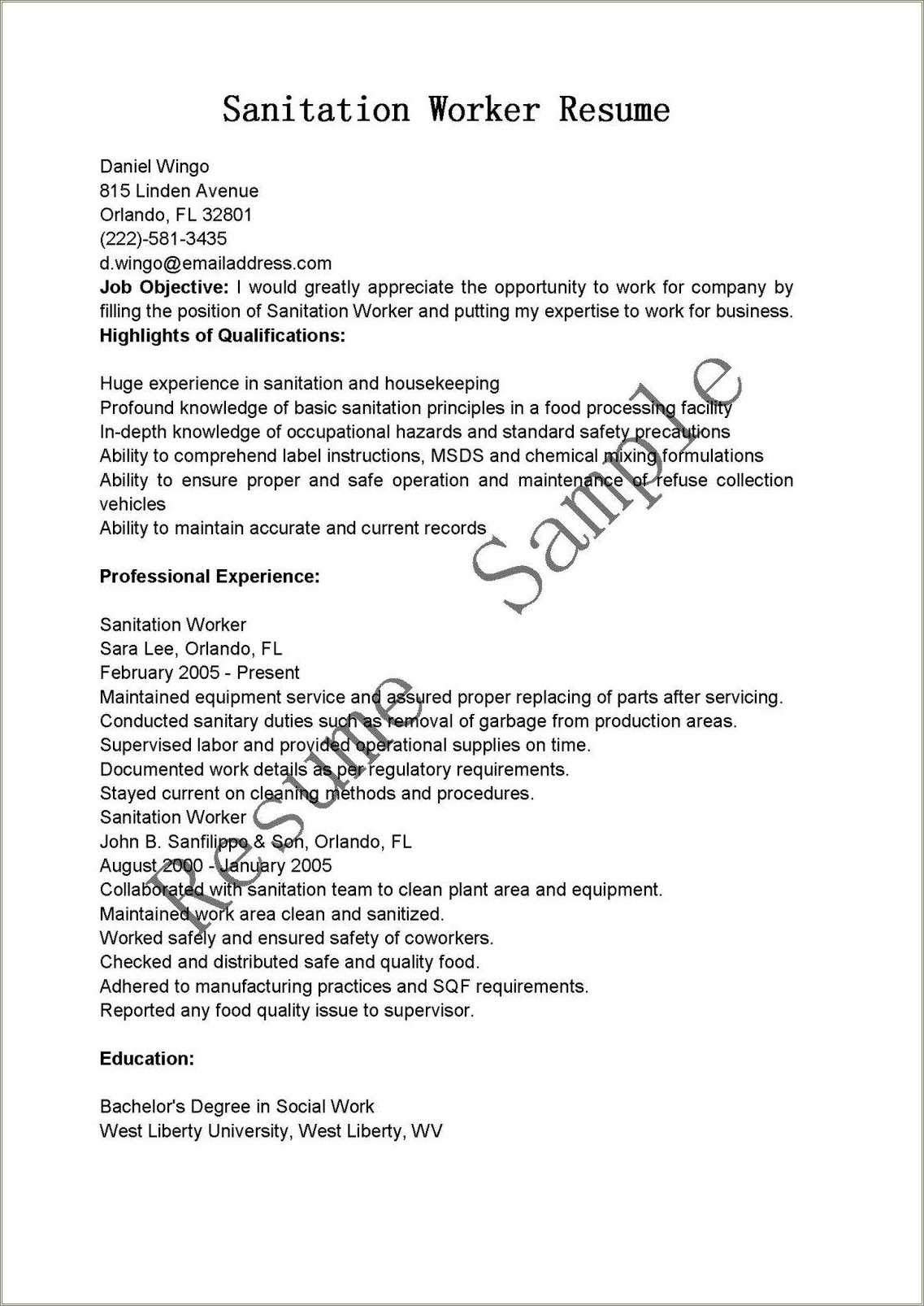 Free Resume Samples For Older Workers Resume Example Gallery