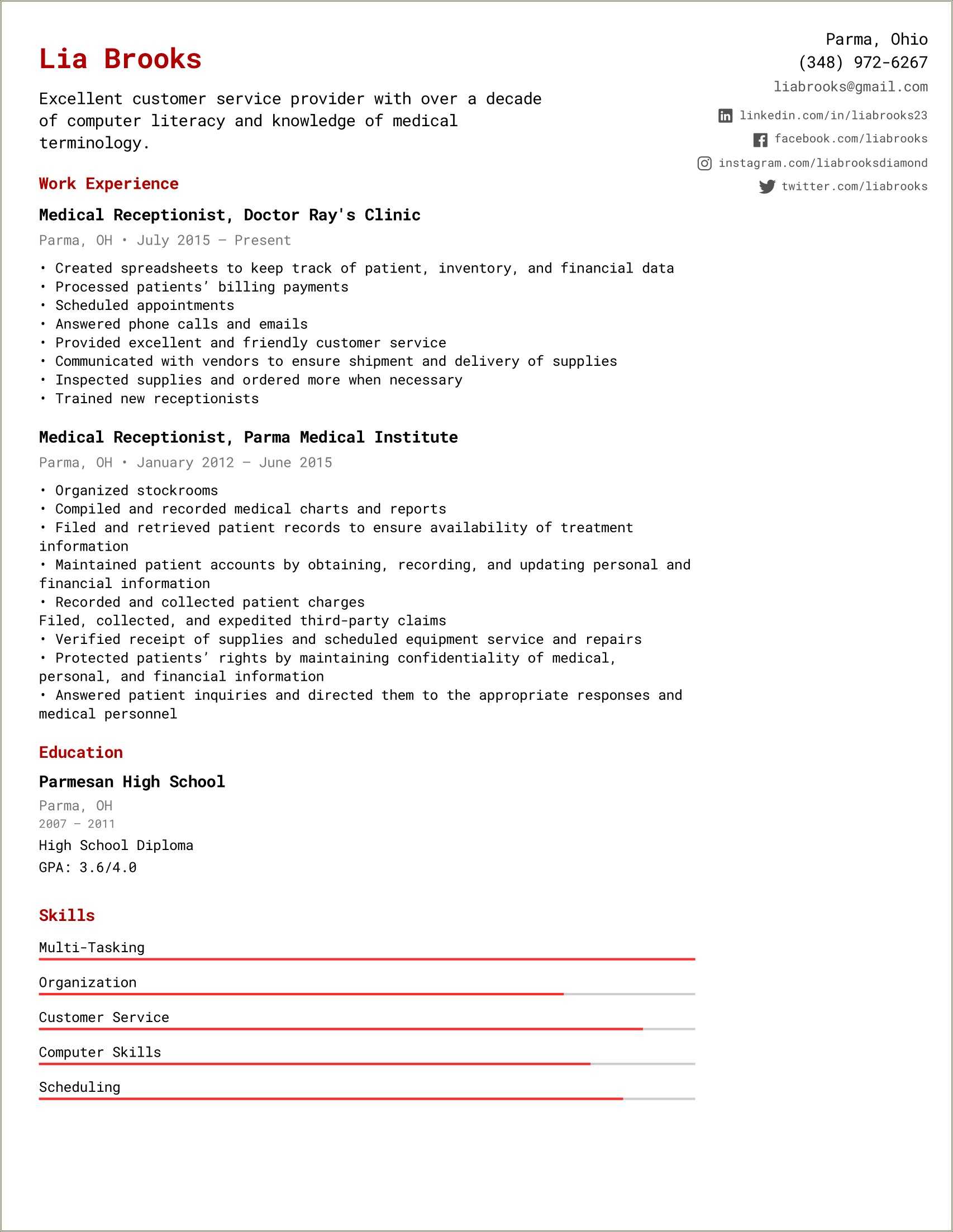 free-resume-samples-for-receptionist-doctors-office-resume-example