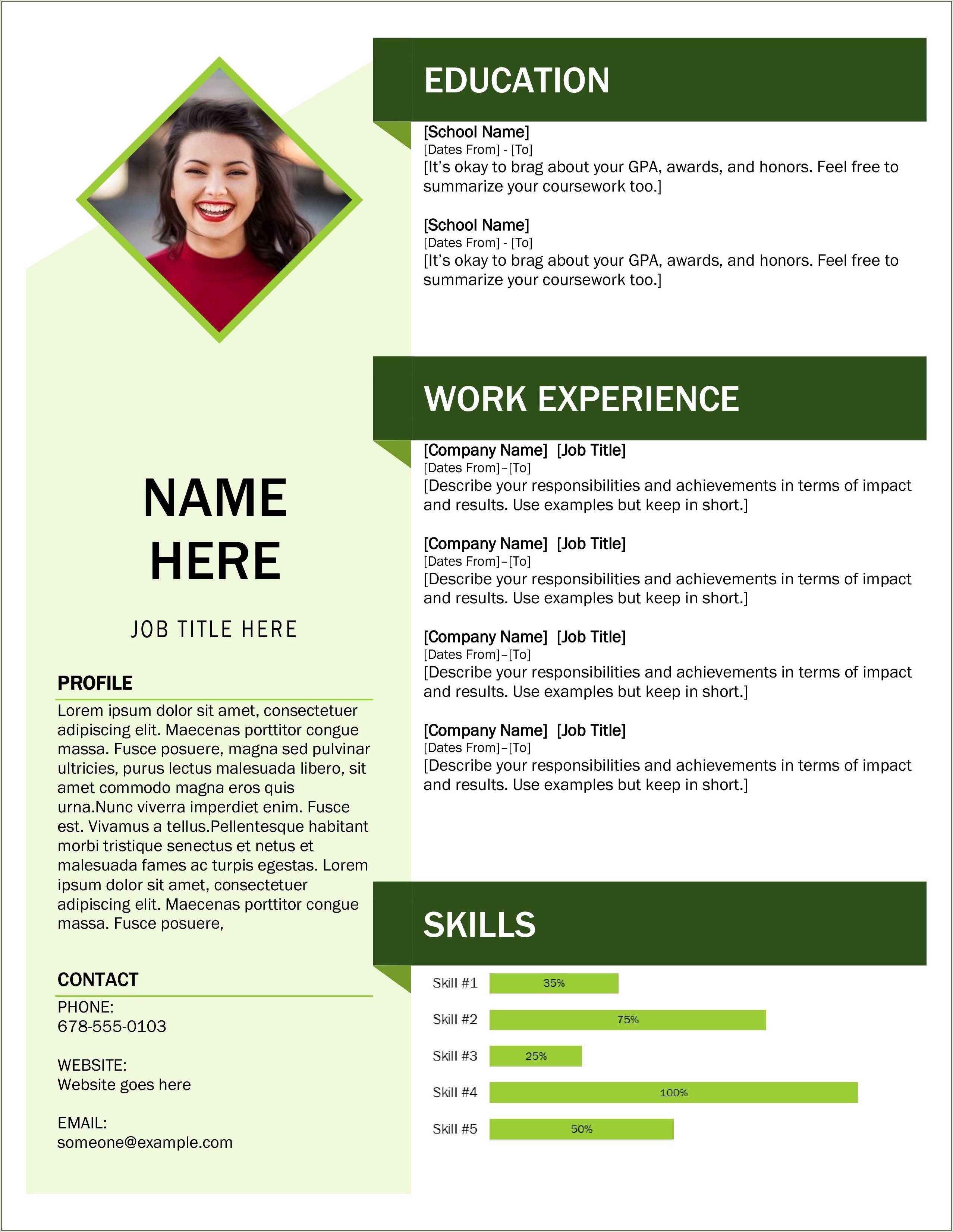 Infographic Resume Template Docx Free Download