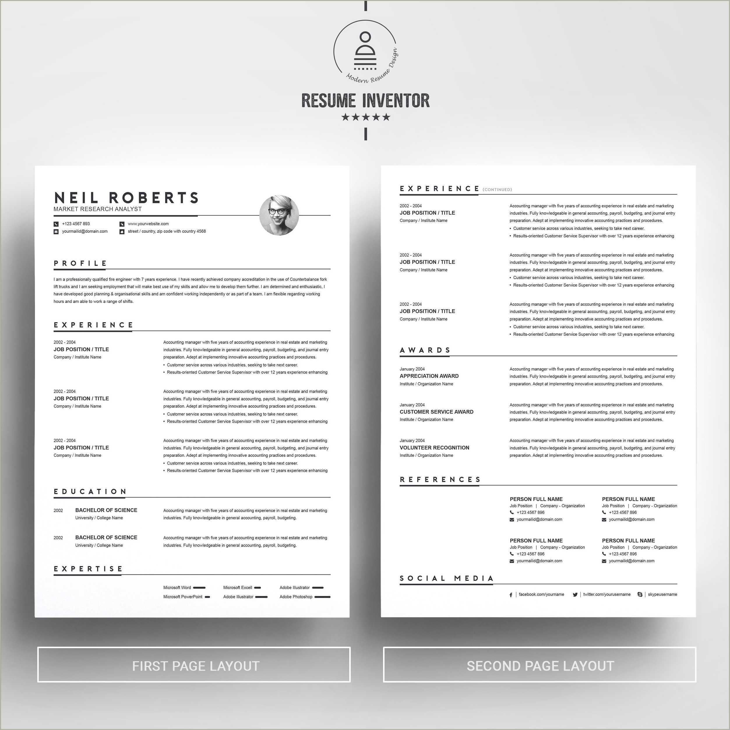 Free Resume Templates Word Black And White Resume Example Gallery