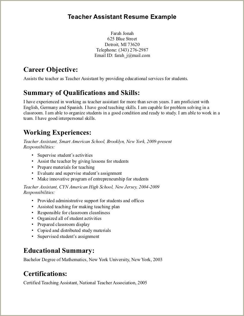 free-sample-teacher-aide-resume-resume-example-gallery