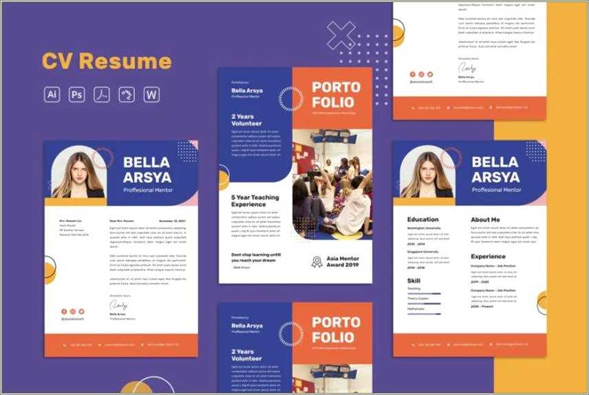 cute resume templates blakc and gold