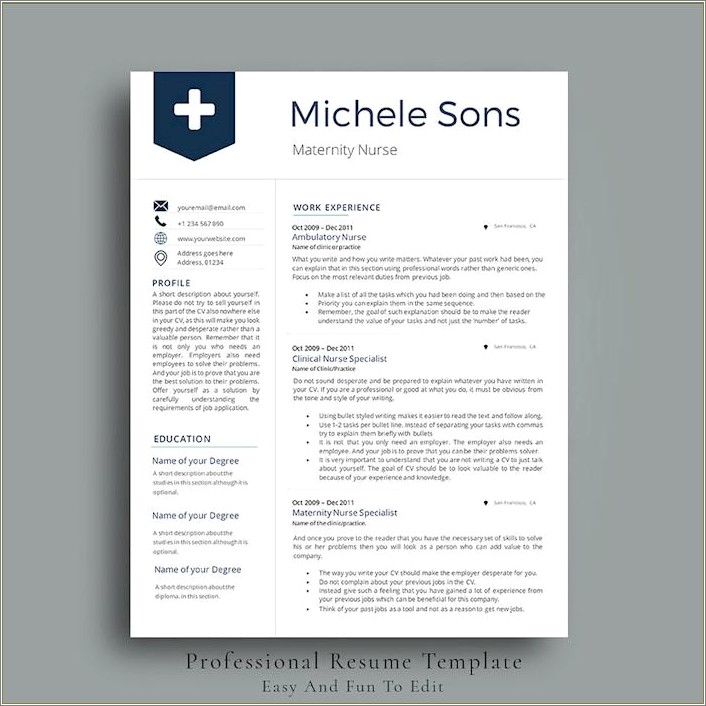 2018 professional resume template