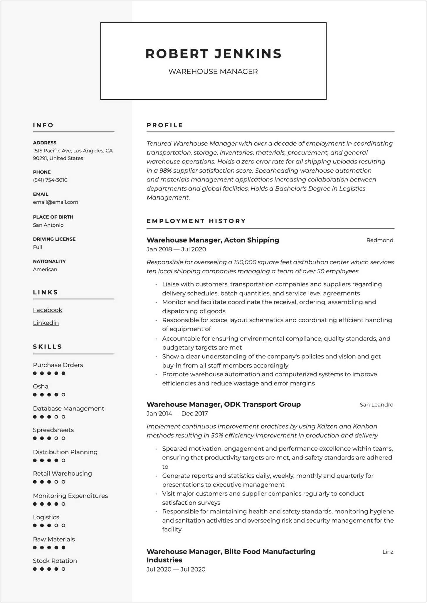 free-warehouse-supervisor-resume-templates-resume-example-gallery