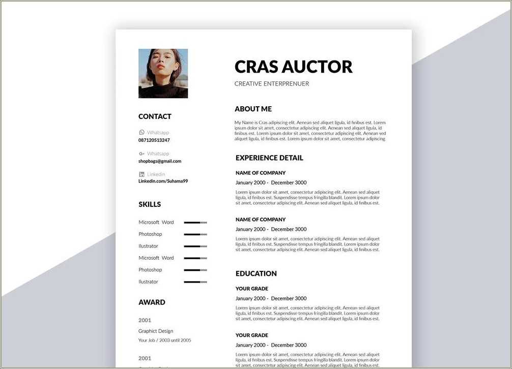 Free Word Document Sample Resume Templates Resume Example Gallery