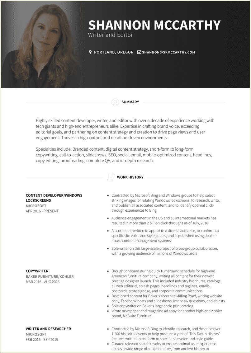 Freelance Work On Resume Sample - Resume Example Gallery