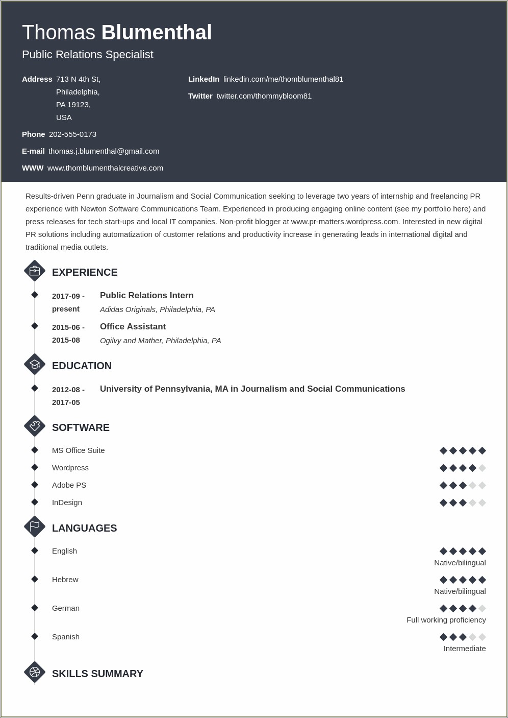 Functional Skill Based Resume Example - Resume Example Gallery