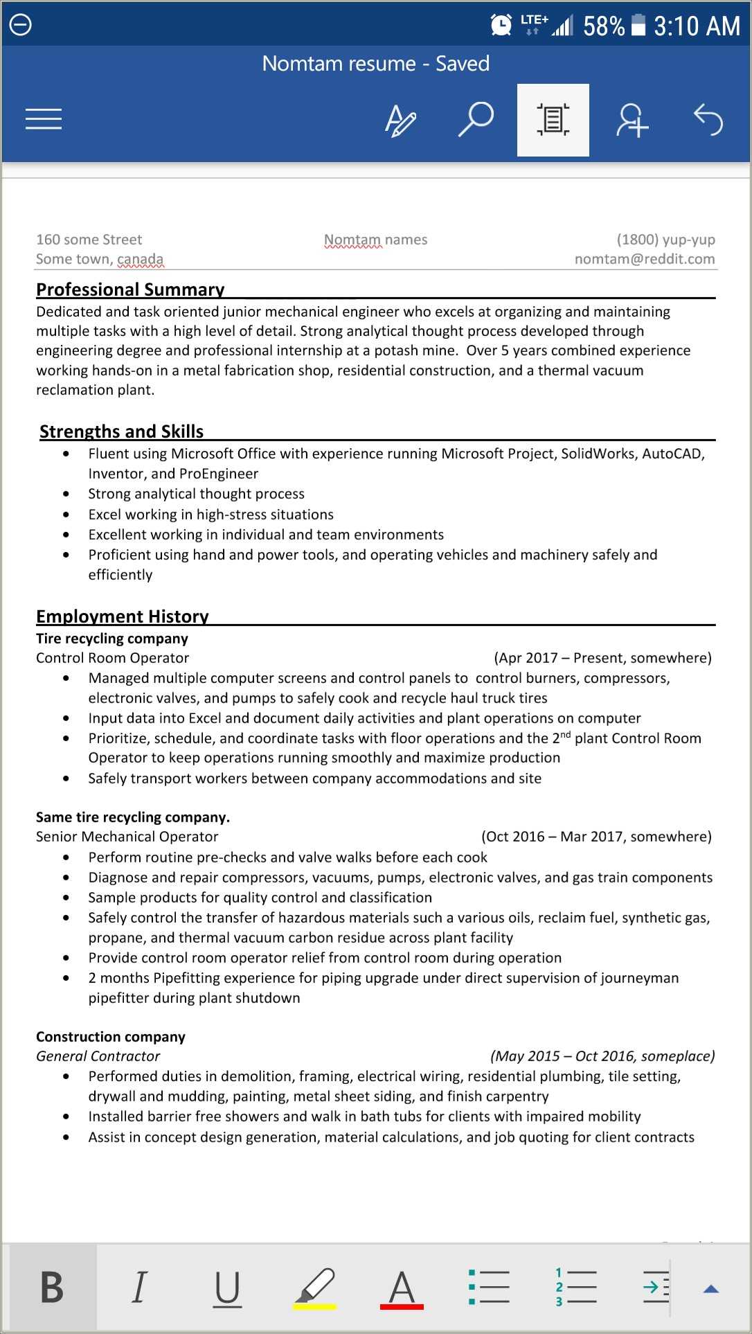 How To Include Contracting On Resume