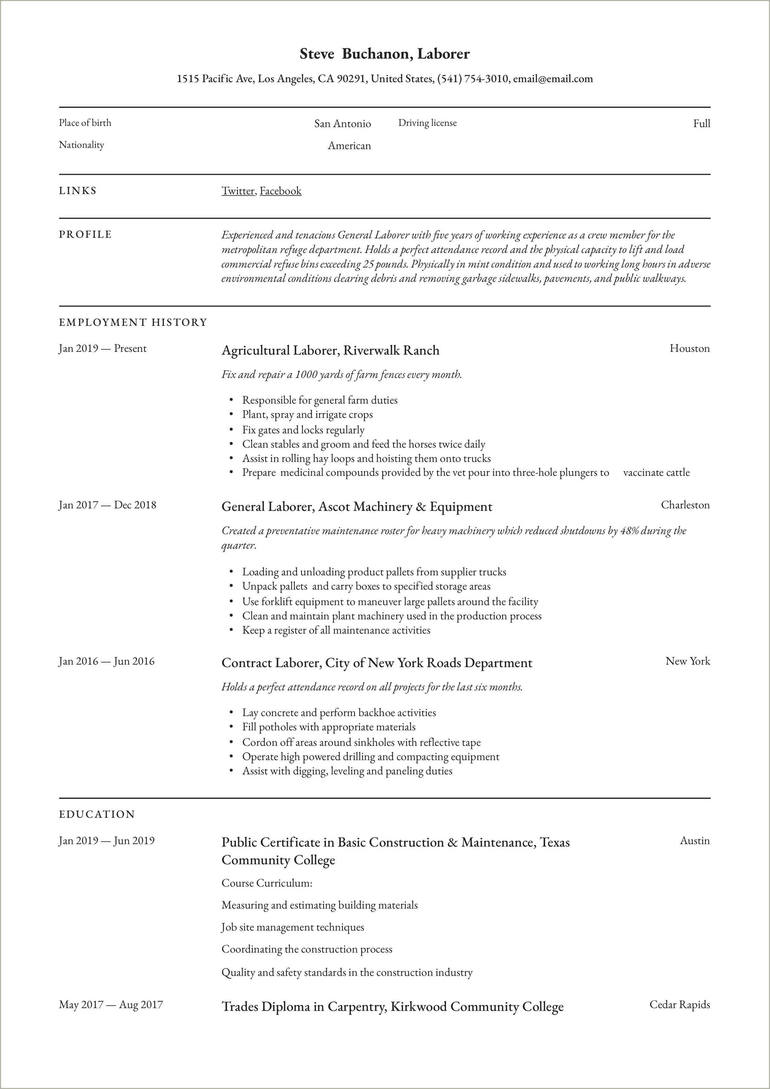 Sample Resume For Food Packaging - Resume Example Gallery