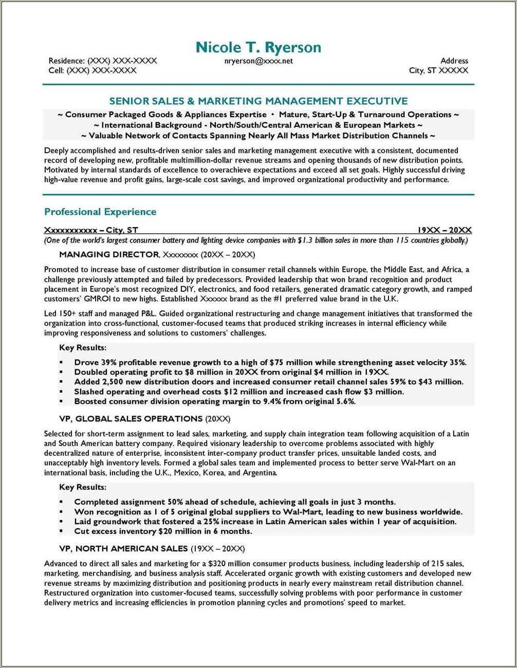 Objective Resume Examples General Manager - Resume Example Gallery