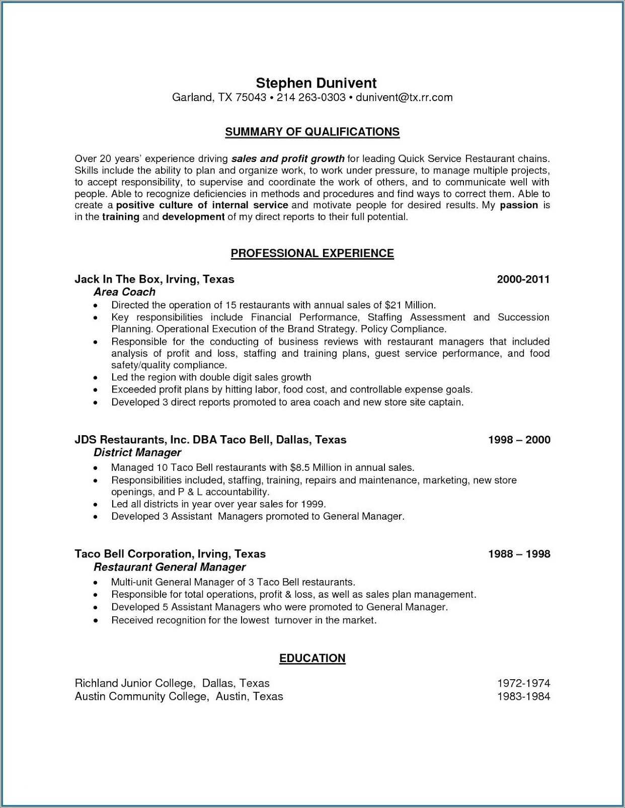 pizza hut manager job description for resume