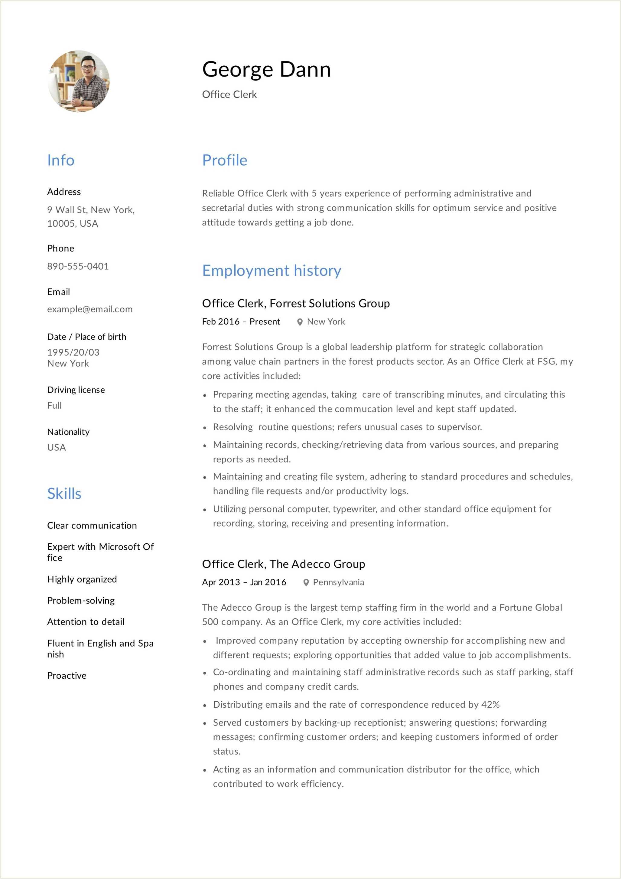 general-office-clerk-resume-example-resume-example-gallery