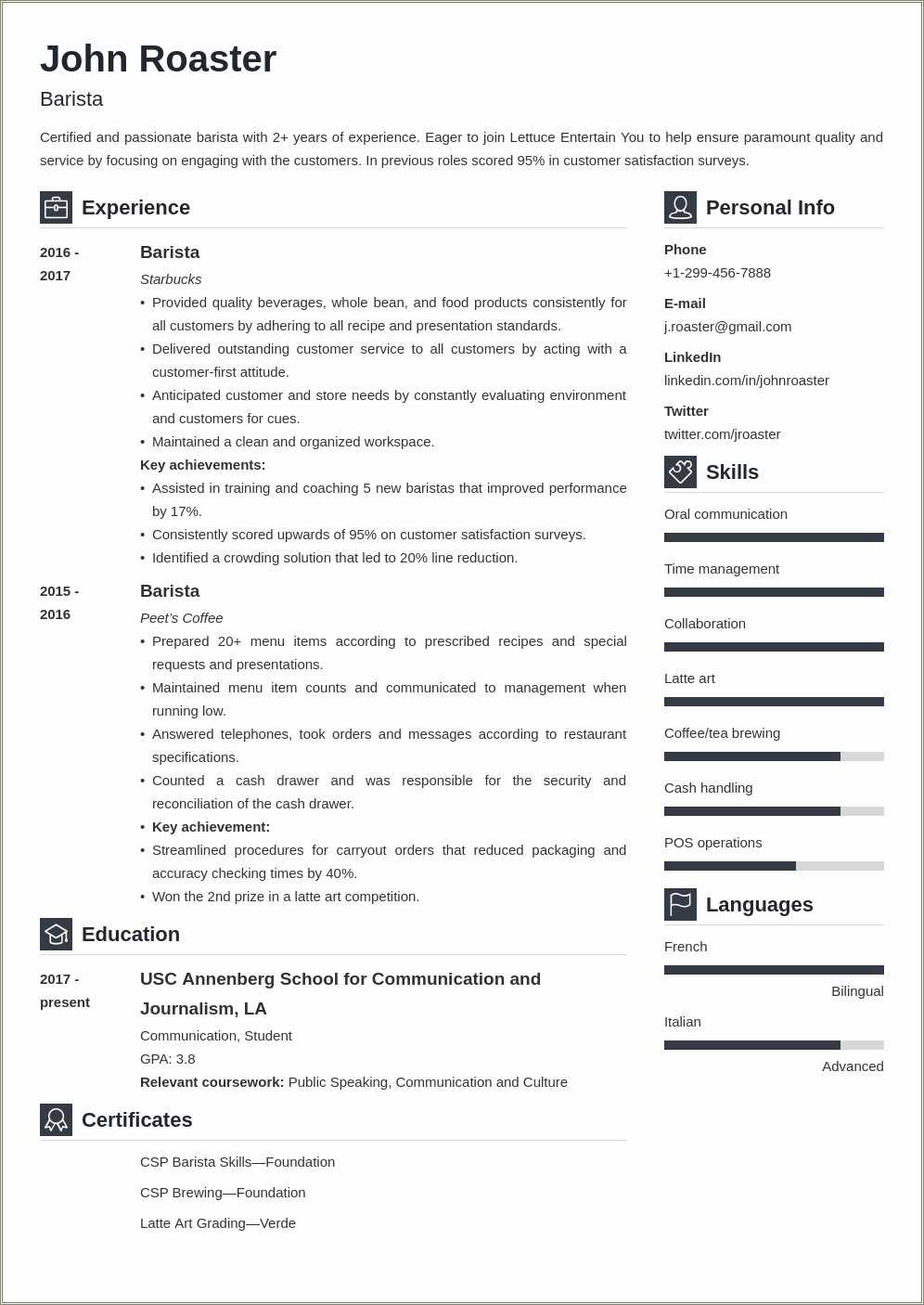 Good Things To Put As Interests On Resumes - Resume Example Gallery