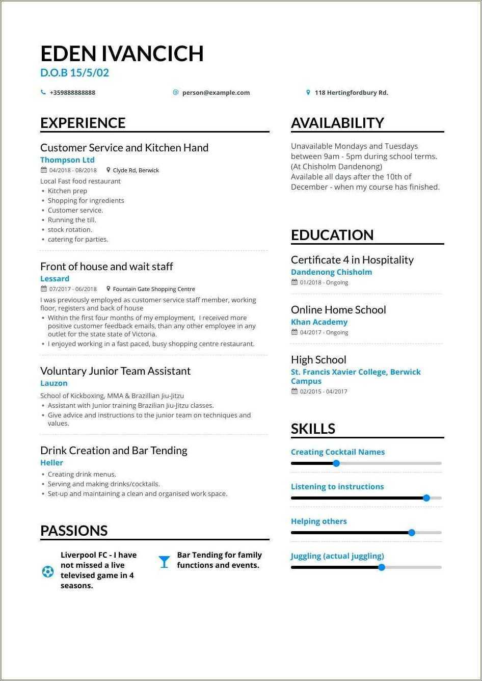 good-resume-after-highschool-examples-resume-example-gallery