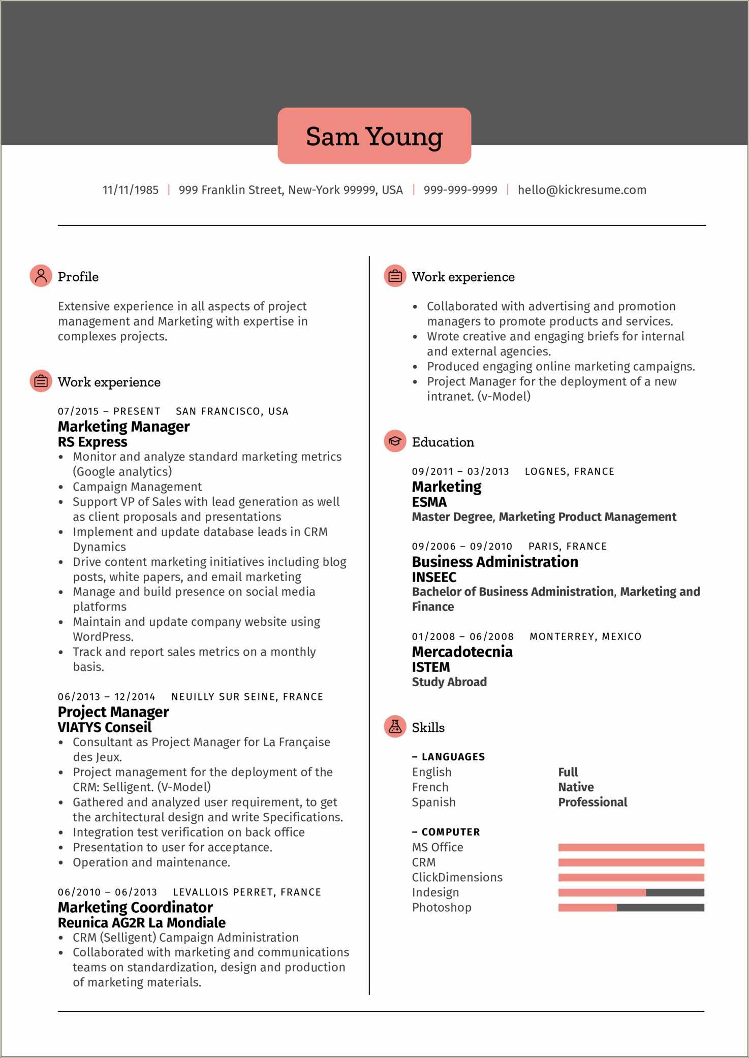 Good Resume Examples For Advertising - Resume Example Gallery