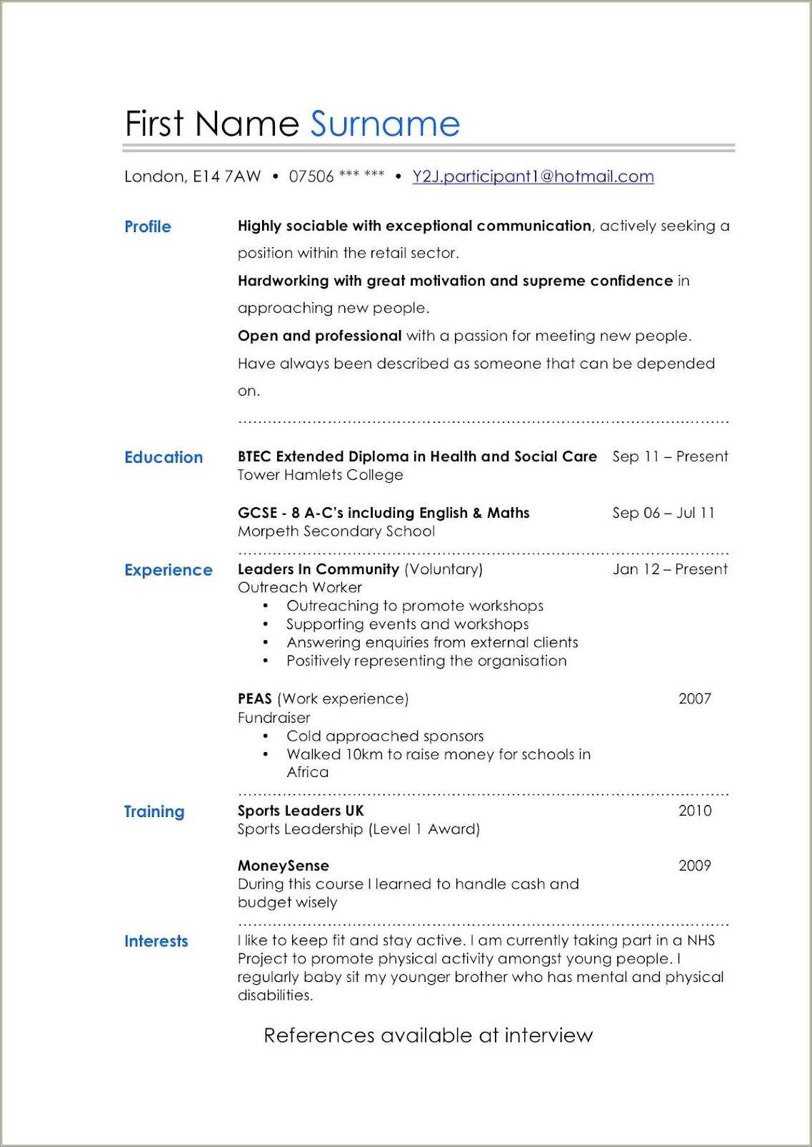 Good Resume Examples For Young Professionals - Resume Example Gallery