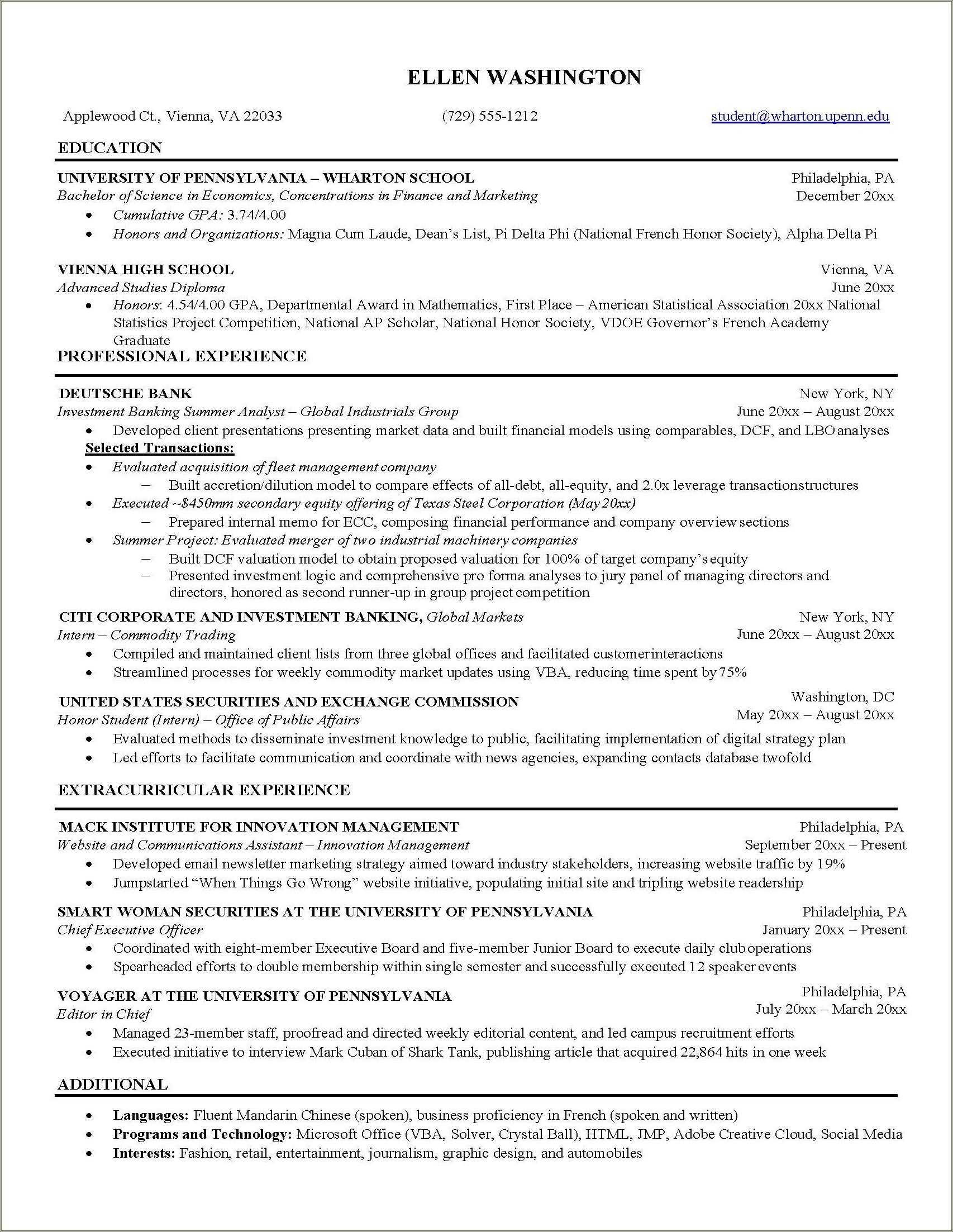 Good Resume Format For College Students - Resume Example Gallery