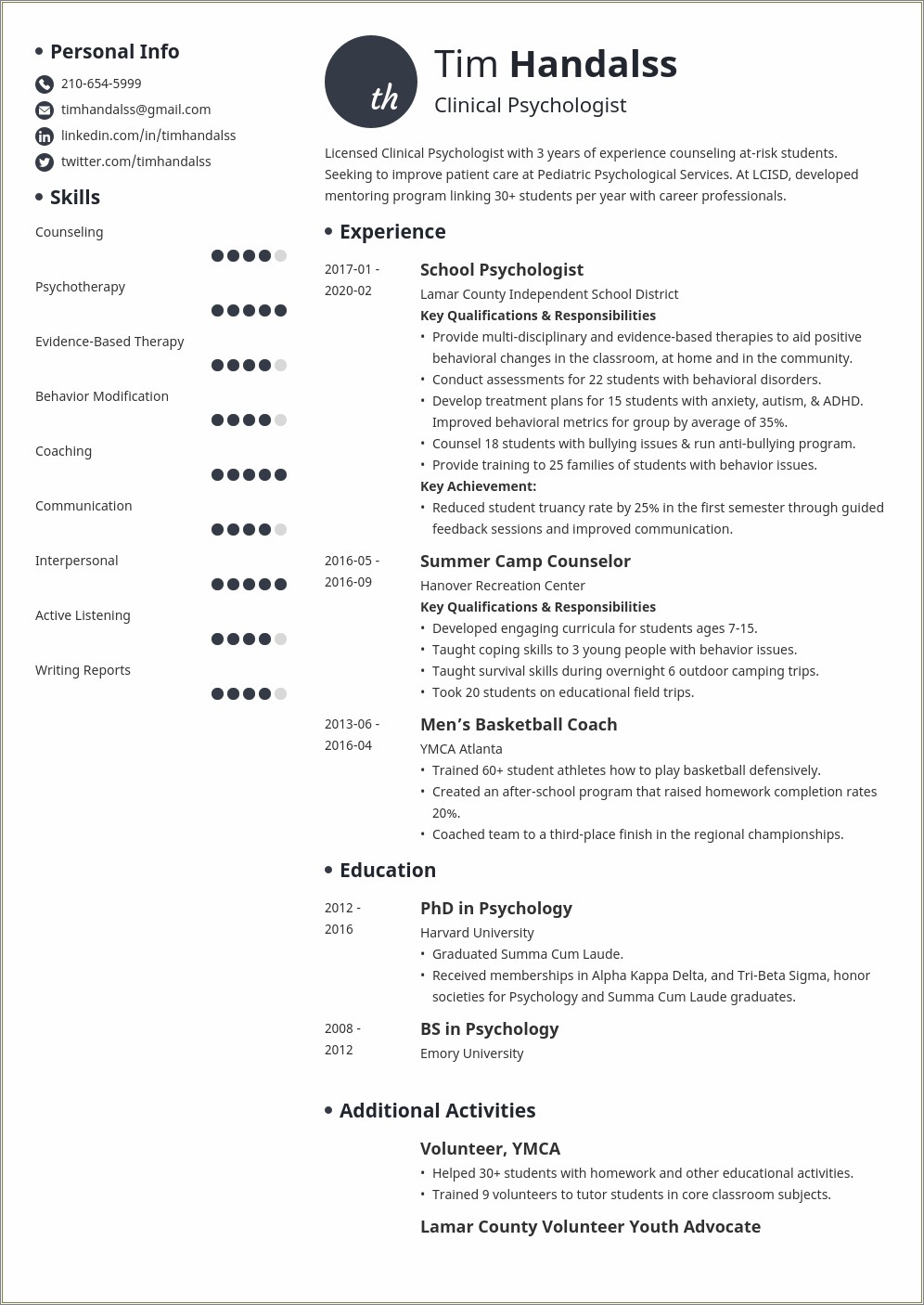 Good Skills For Psychology Resume - Resume Example Gallery