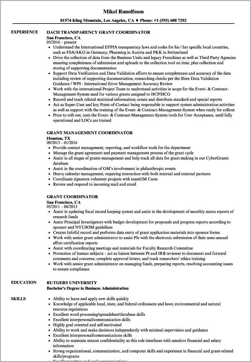 project-coordinator-resume-template