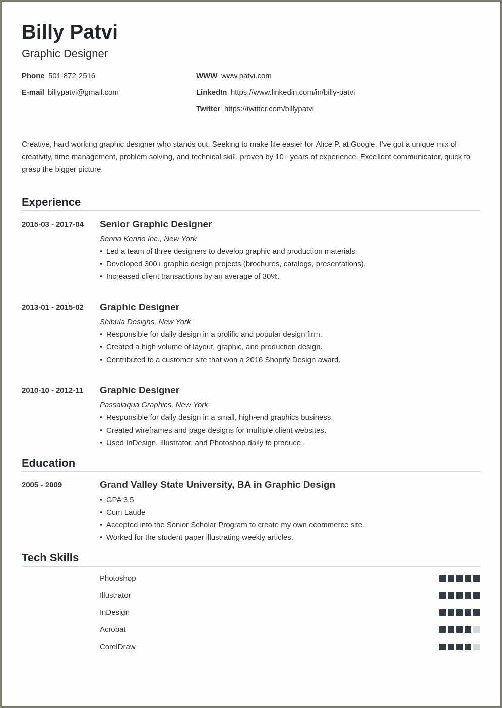 resume objective examples graphic design