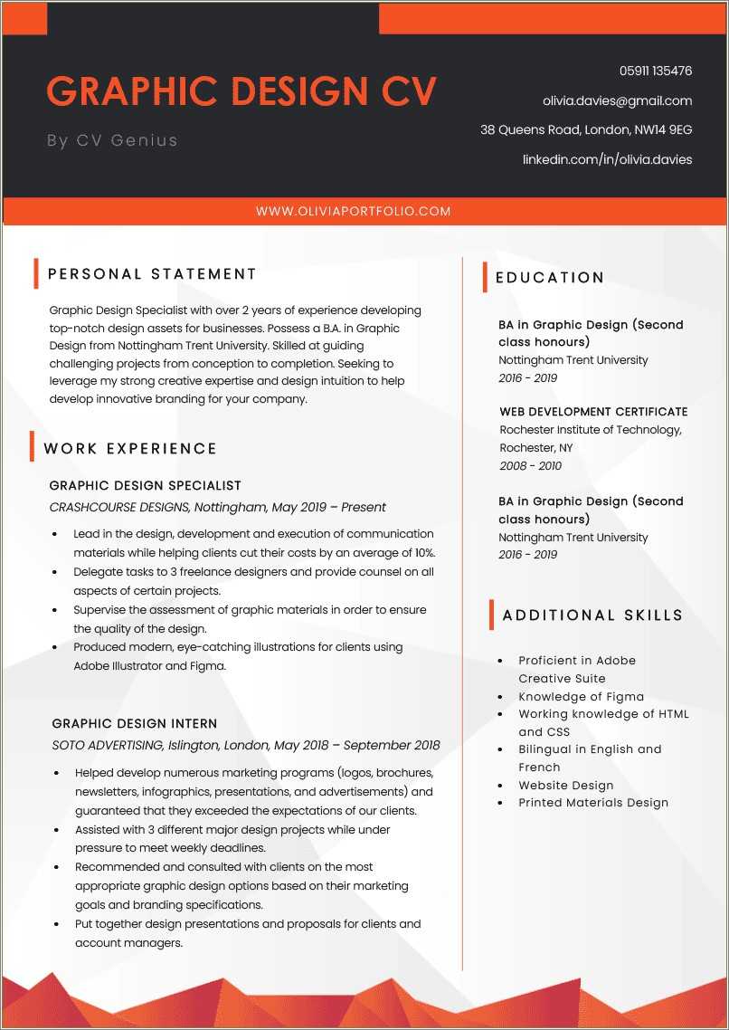 Great Examples Of Graphic Design Resumes Resume Example Gallery 