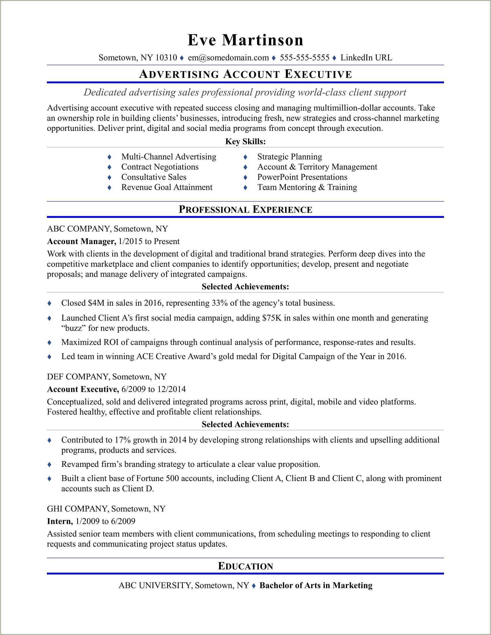 Great Executive Summary Resume Examples - Resume Example Gallery