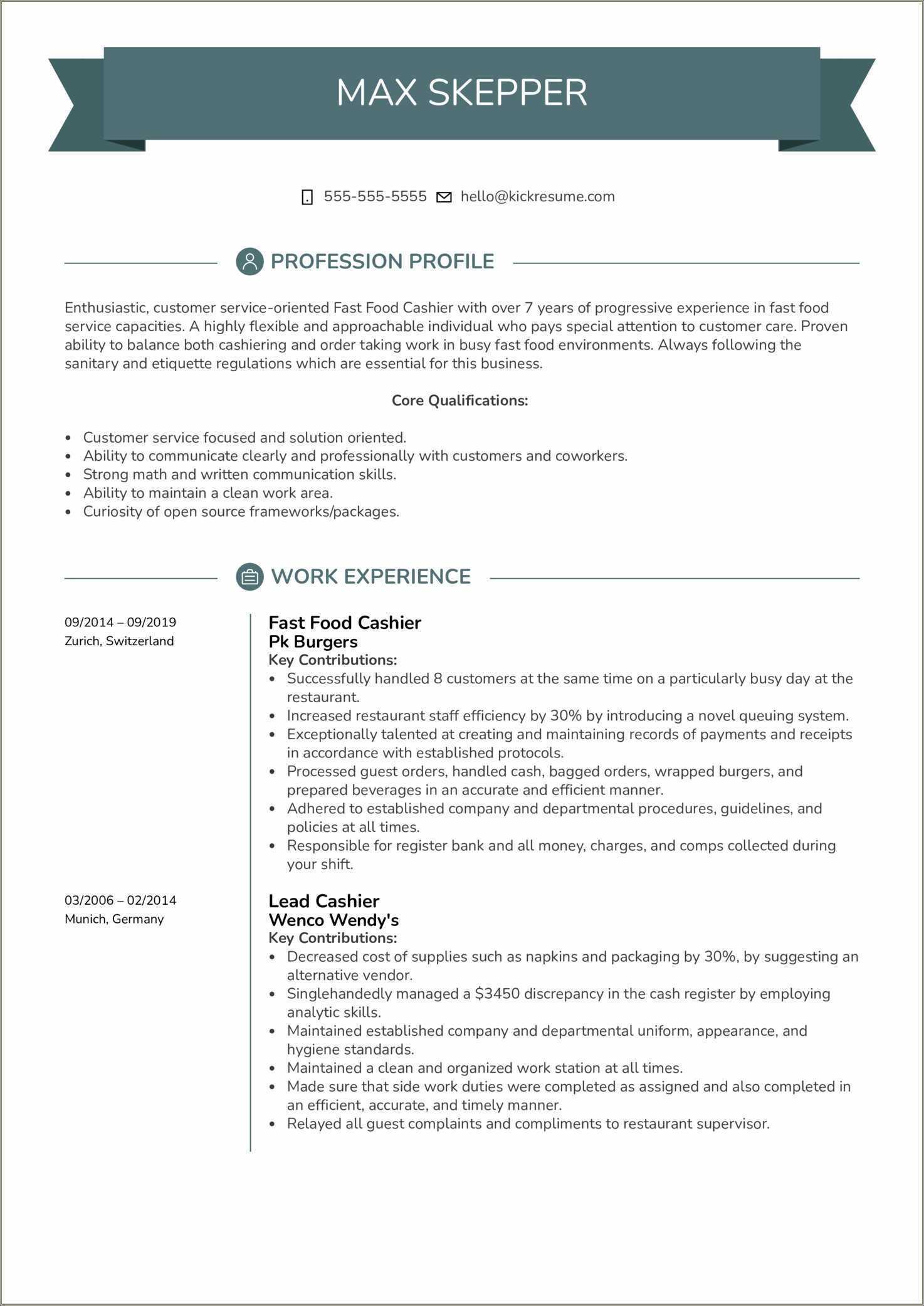 Job Duties Of Grocery Store Cashier For Resume