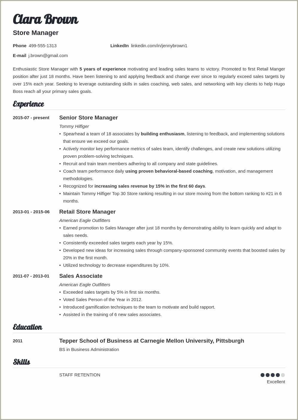 Grocery Store Manager Resume Example - Resume Example Gallery