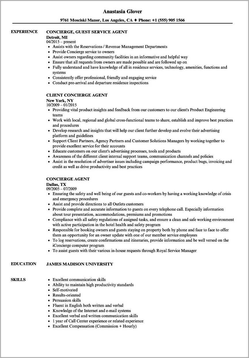 guest-service-agent-objective-resume-samples-resume-example-gallery