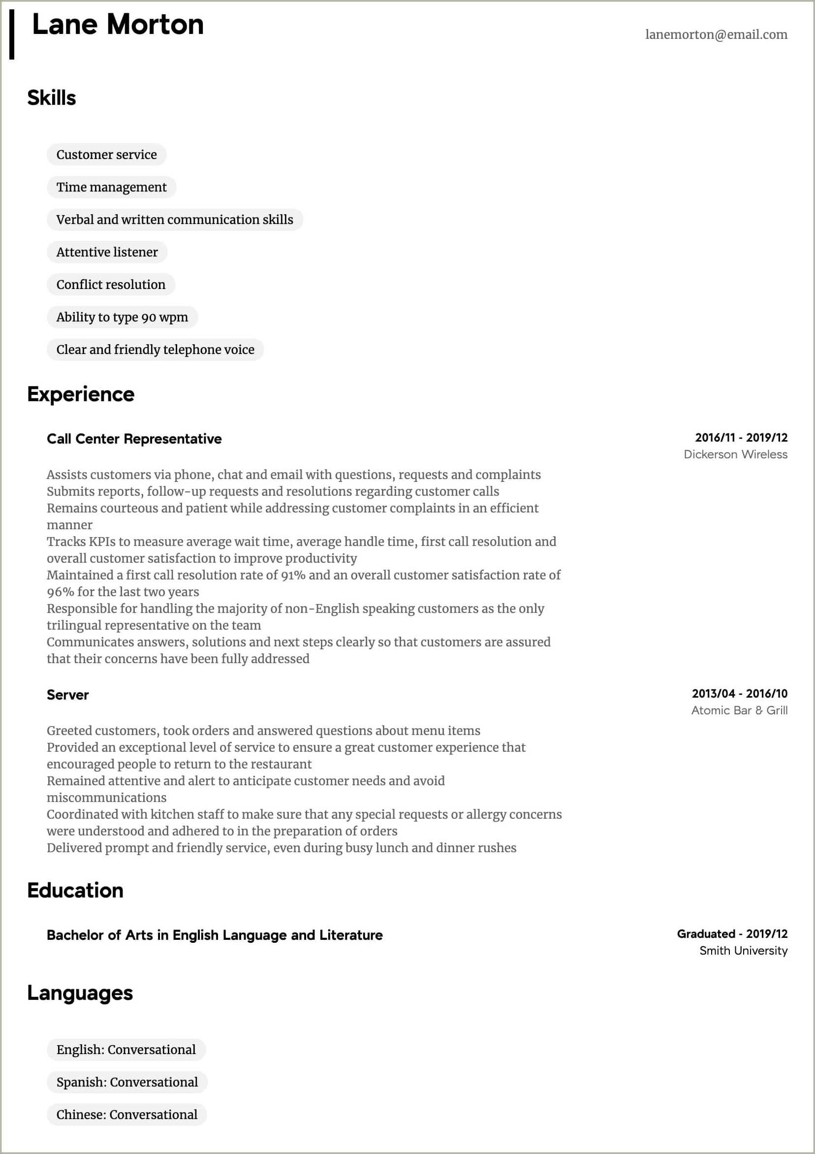 guest-service-agent-resume-example-resume-example-gallery