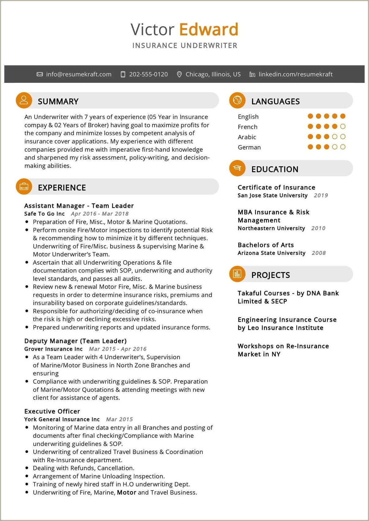 Health Insurance Job Description Resume