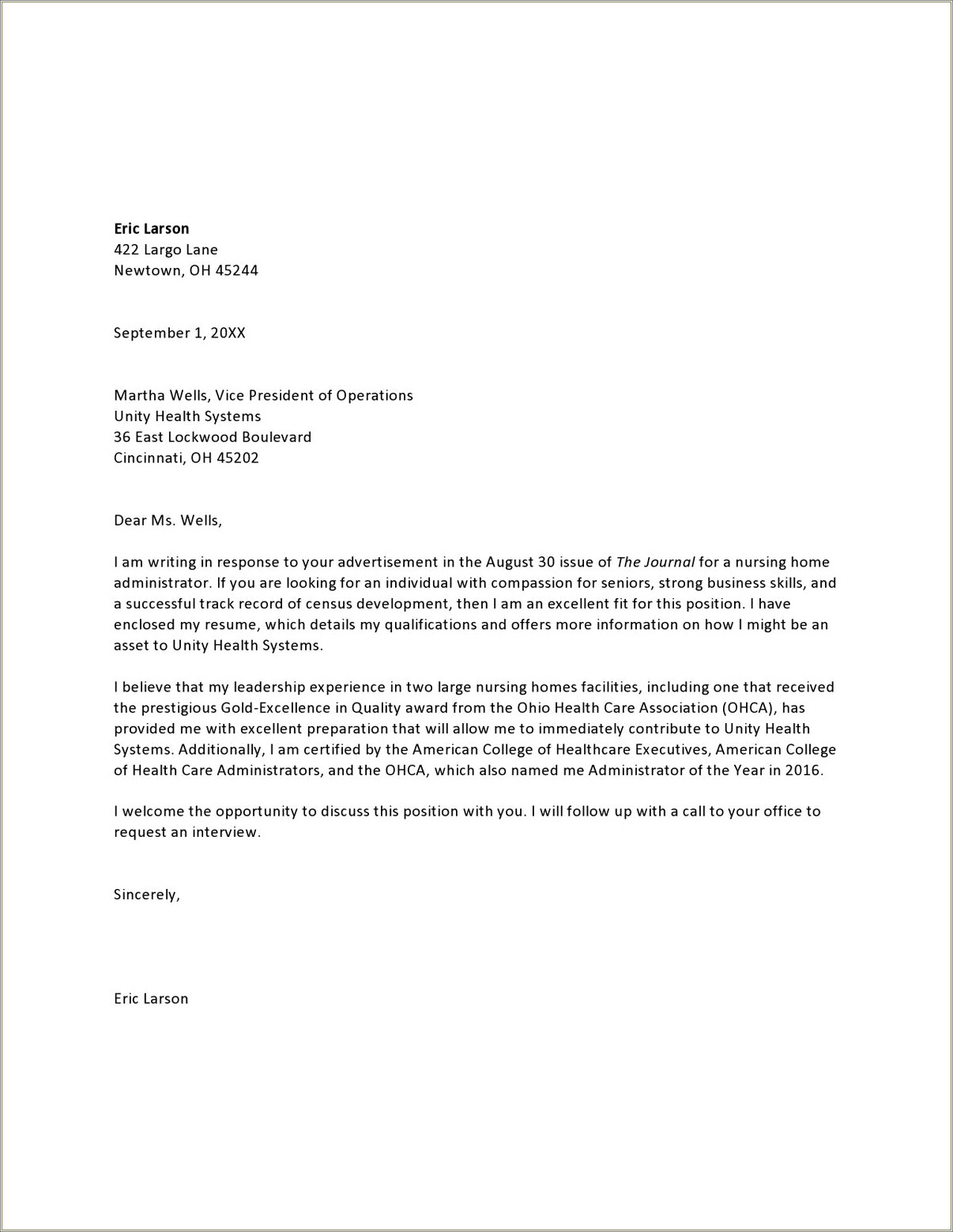 Cover Letter Resume Examples Healthcare Management - Resume Example Gallery