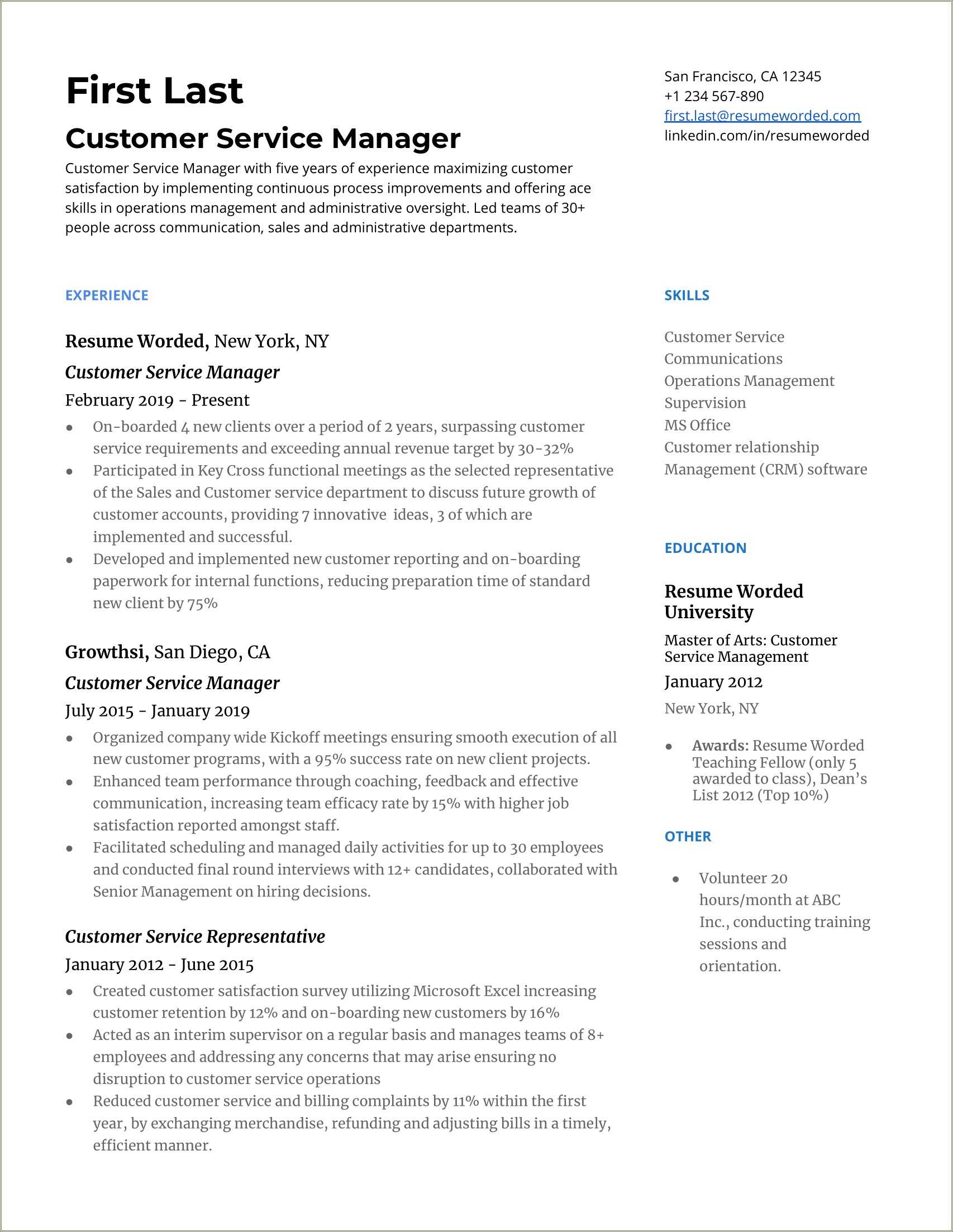 Help Desk Manager Resume Sample - Resume Example Gallery