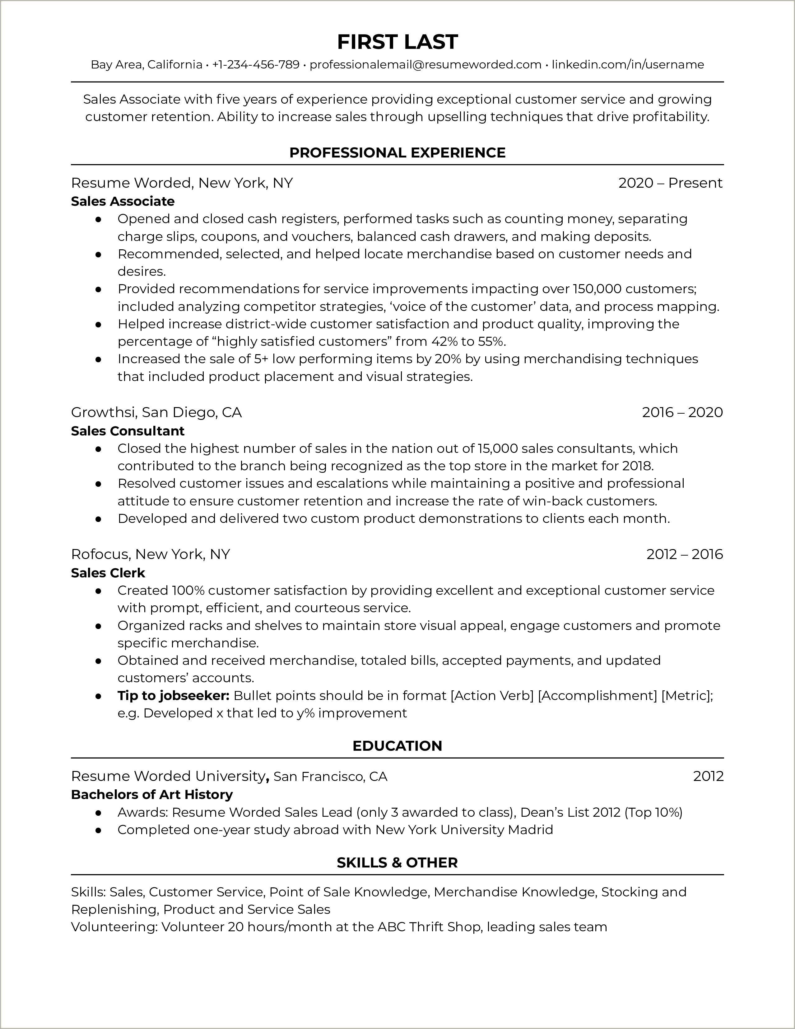 High End Retail Sales Resume Sample - Resume Example Gallery