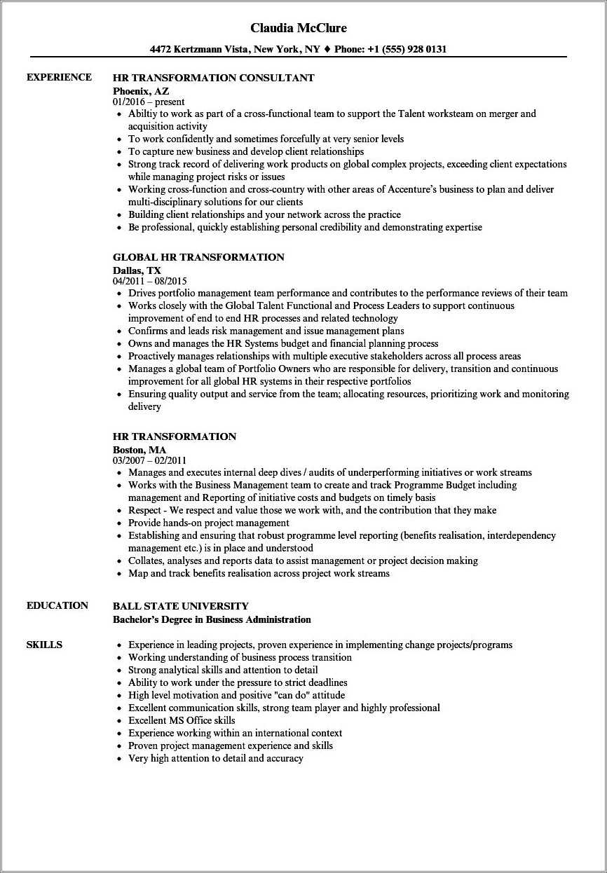 High Level Project Manager Resume - Resume Example Gallery