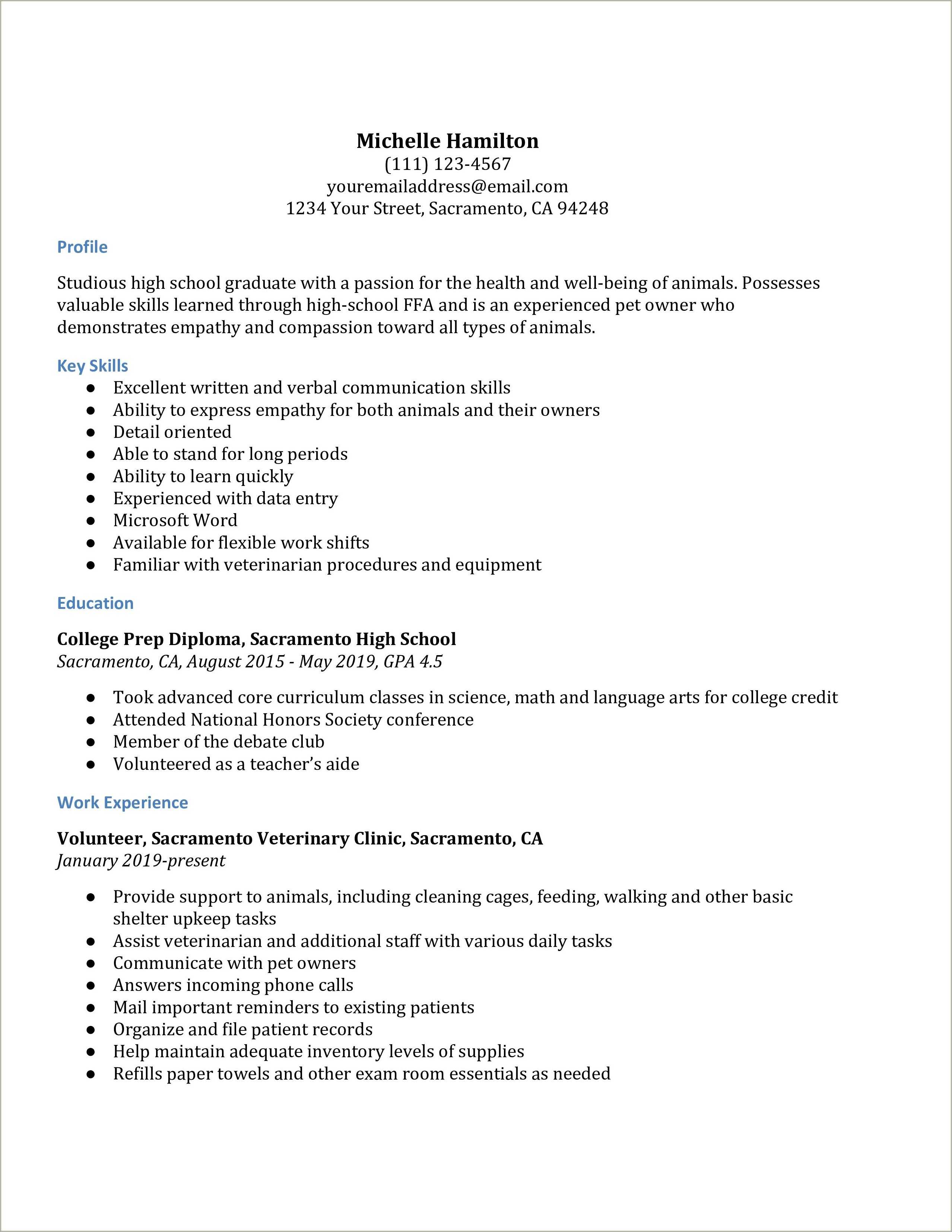 High School Diploma On A Resume Resume Example Gallery