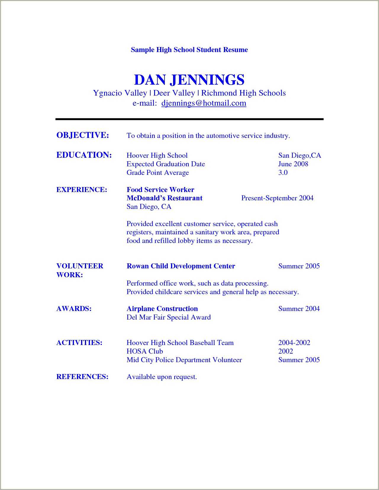 high-school-resume-objective-exp-resume-example-gallery