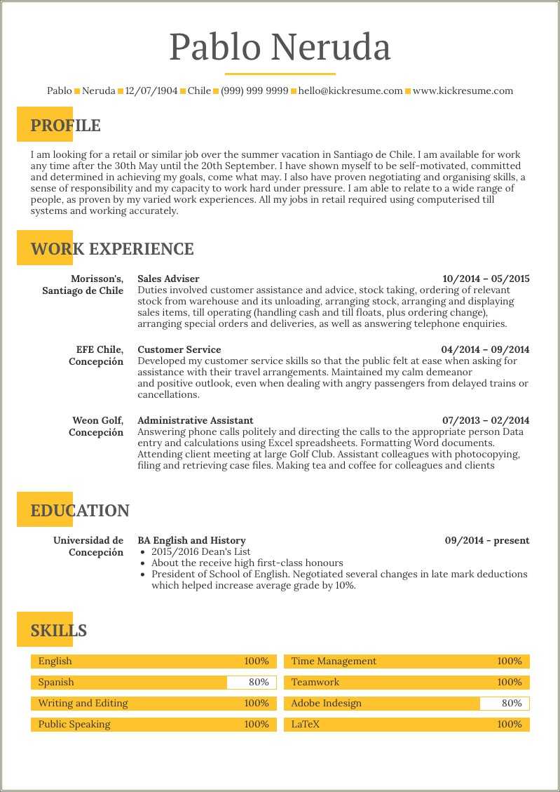 High School Student First Job Resume Sample - Resume Example Gallery