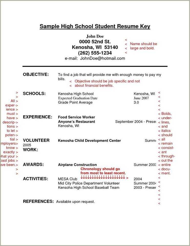 high-school-student-resume-summary-statement-resume-example-gallery