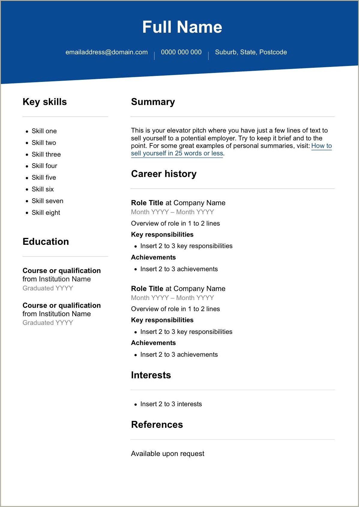 High School Student Resume Template Sample - Resume Example Gallery