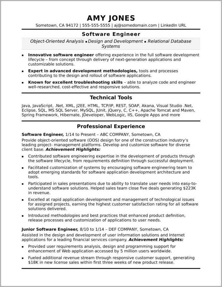 Sample Resume Qualifications Brief Template - Resume Example Gallery