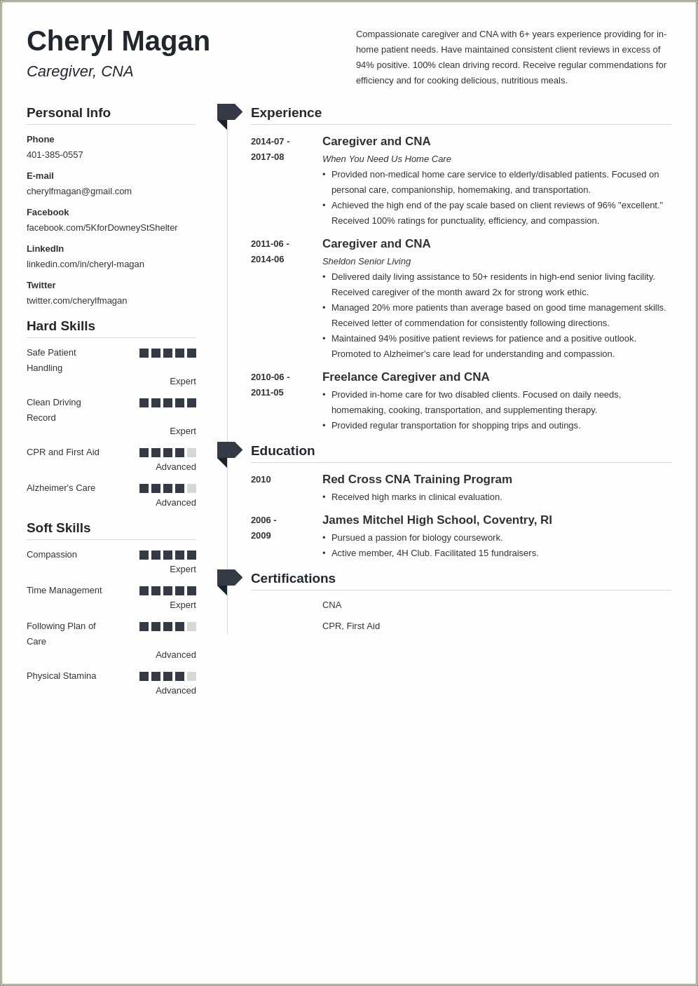 Home Care Giver Resume Example Resume Example Gallery