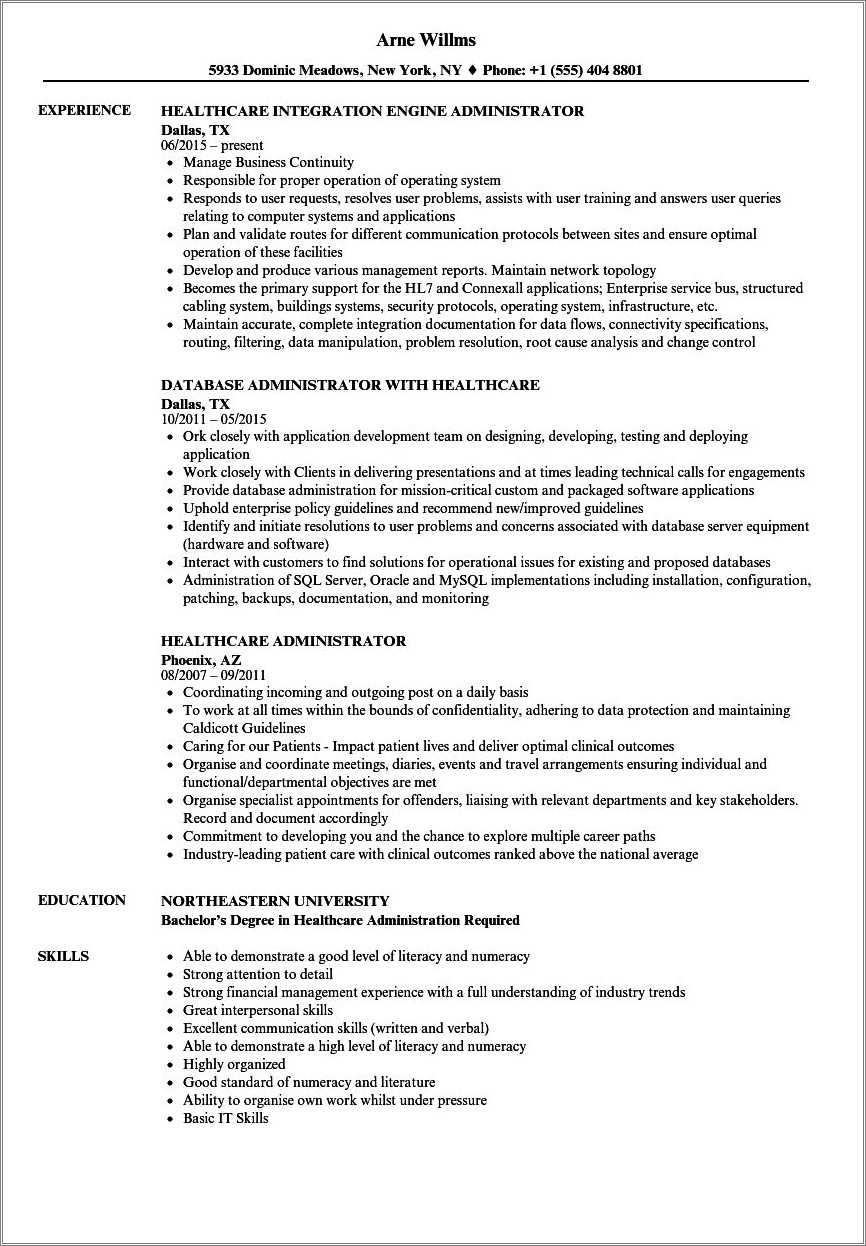 Nursing Home Administrator Resume Samples - Resume Example Gallery