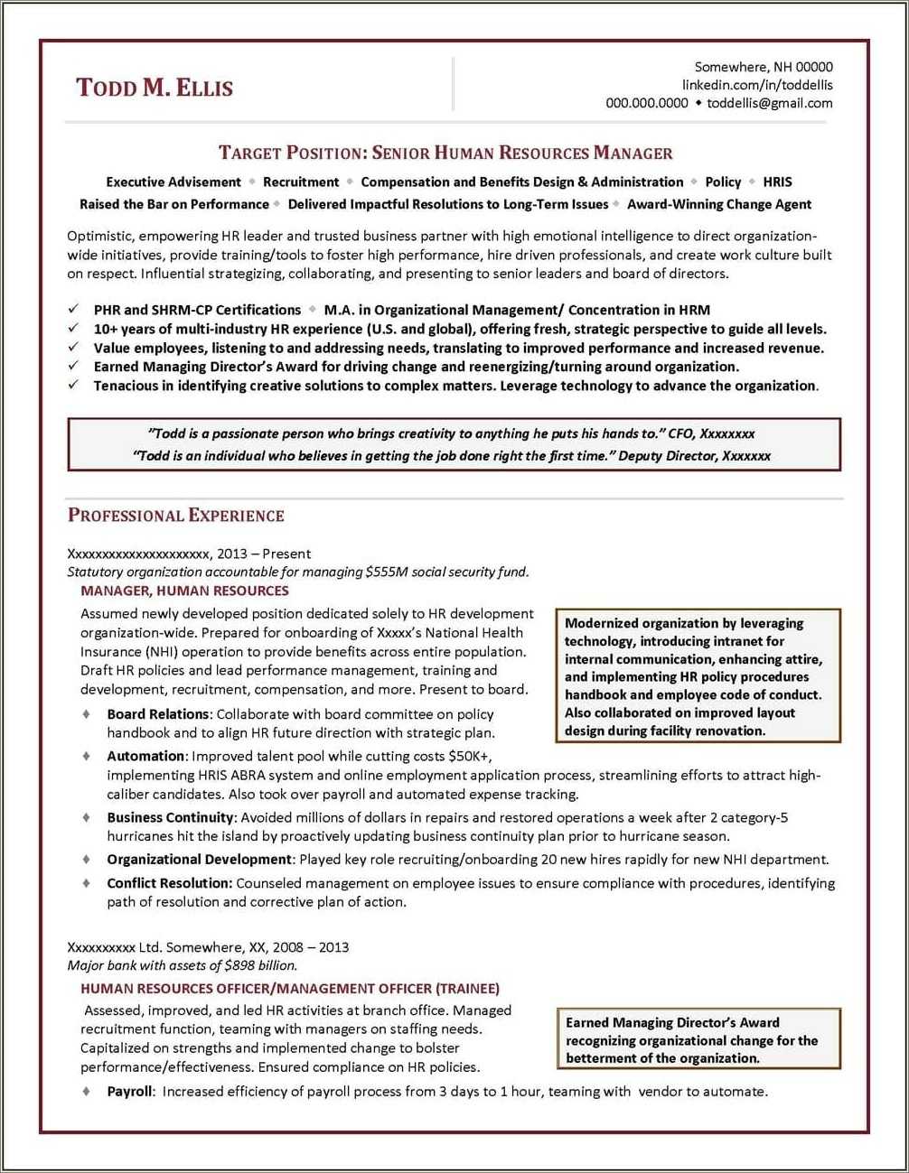 Hr Manager Resume Word Format India Resume Example Gallery