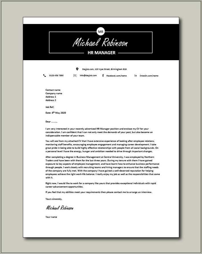 Human Resources Director Resume Cover Letter - Resume Example Gallery