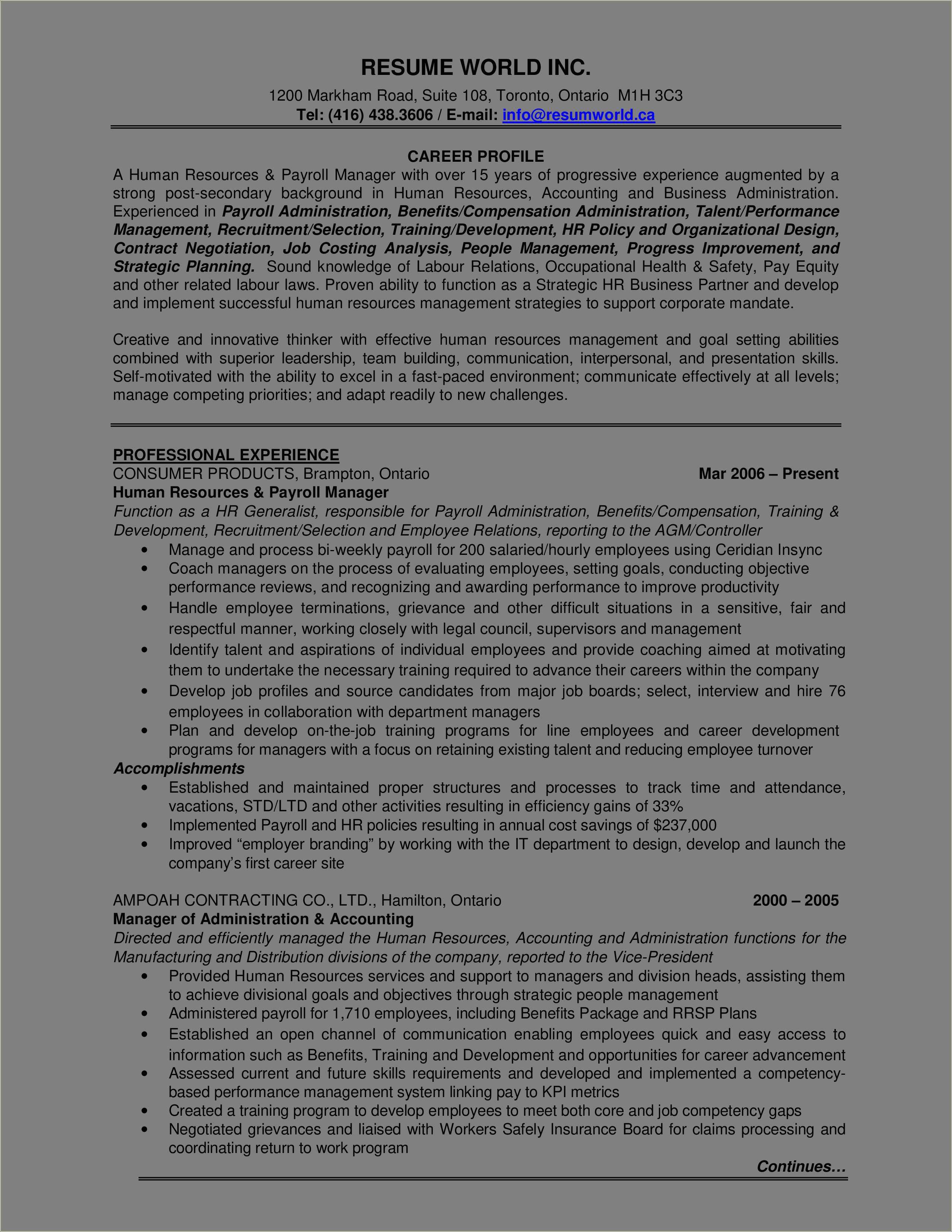 Human Resources Resume Templates Entry Level - Resume Example Gallery
